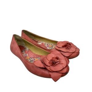 BORN Coral Rose Petal Leather Ballet Flats Spring Casual Shoes Women’s Sz 8.5
